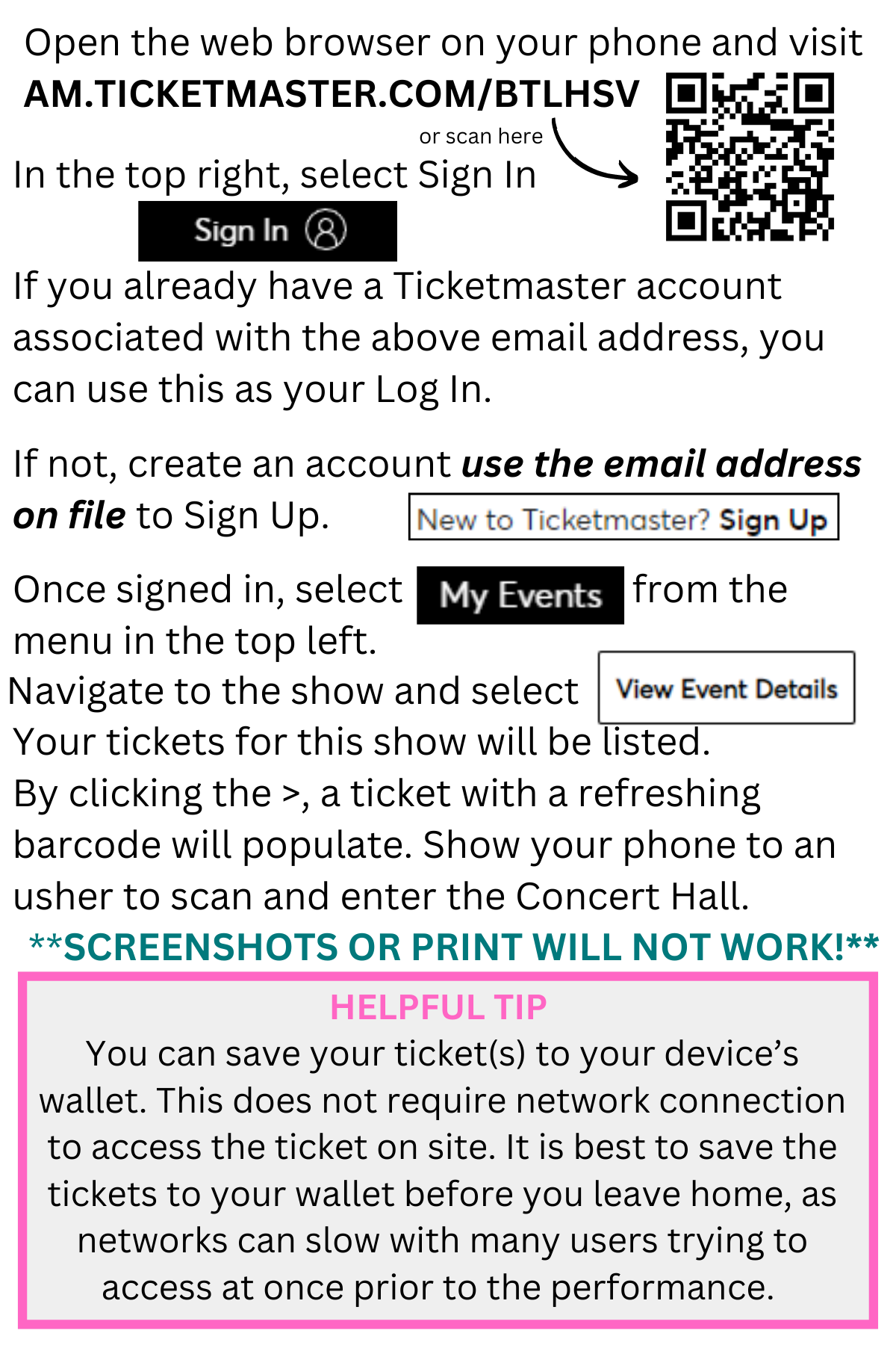 Website Graphic Mobile ticketing